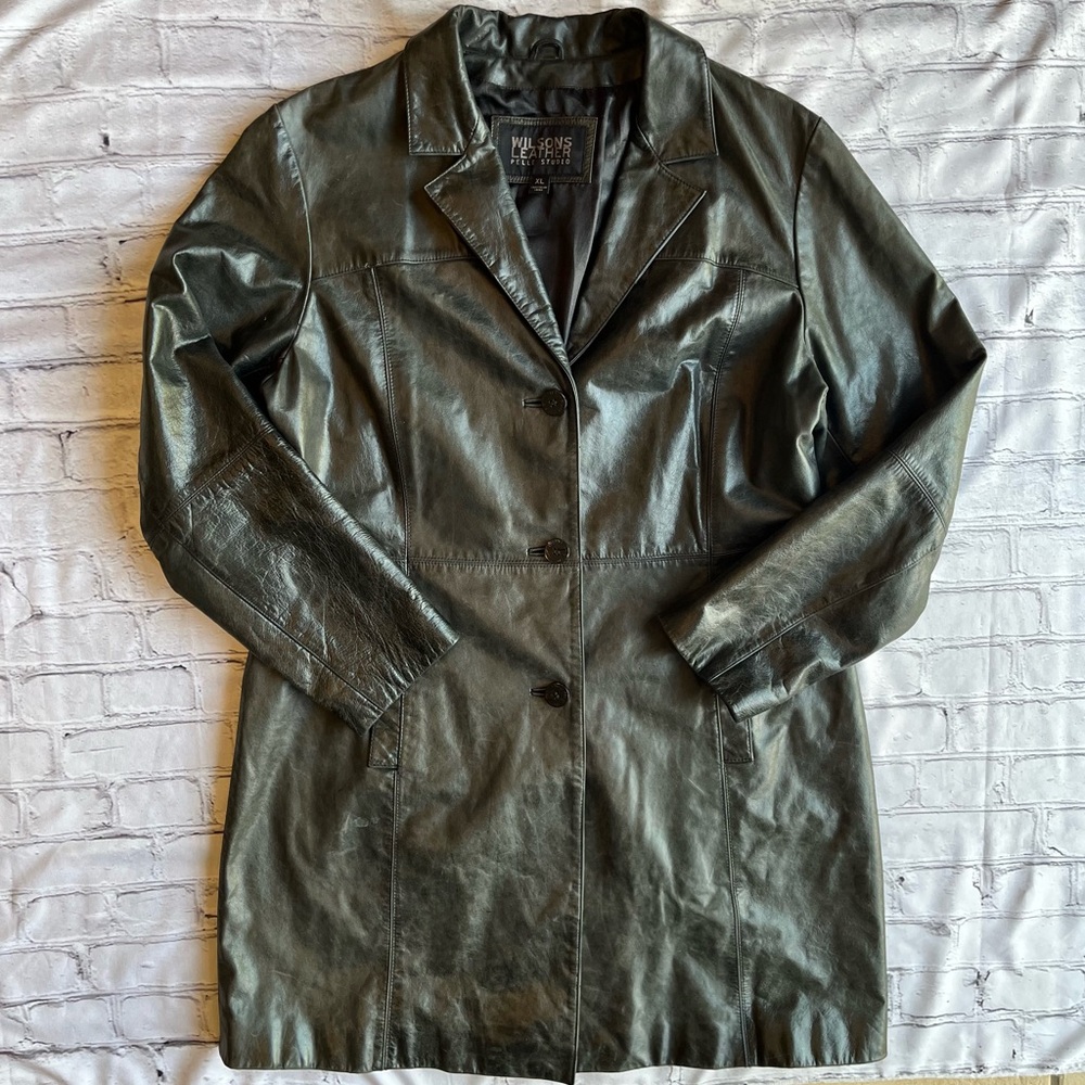 Vintage Y2K Wilsons Leather Coat Jacket Pelle Studio XL Elevated Classic Capsule